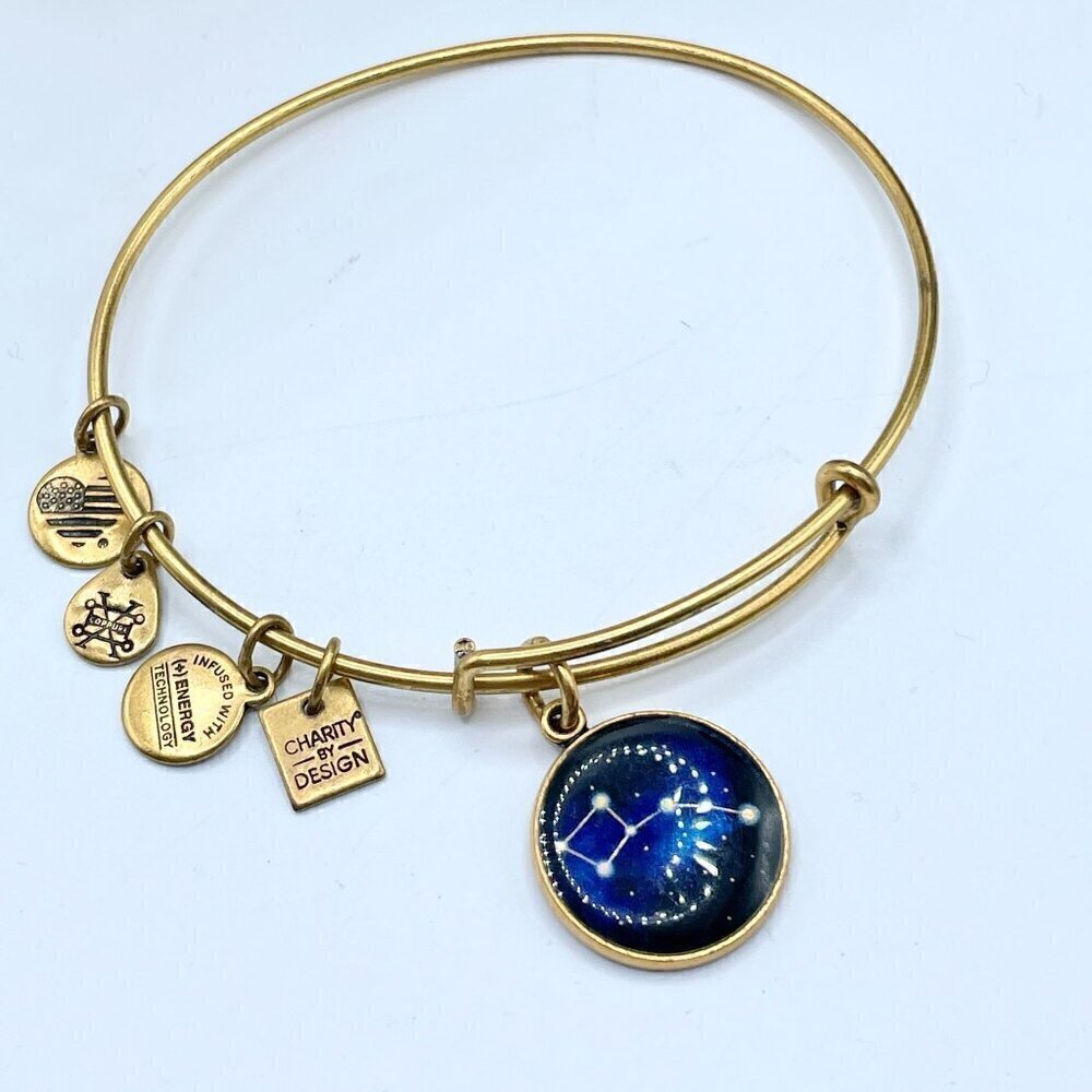 Alex and Ani Little Dipper Rafaelian Gold Tone Bangle Bracelet 2016